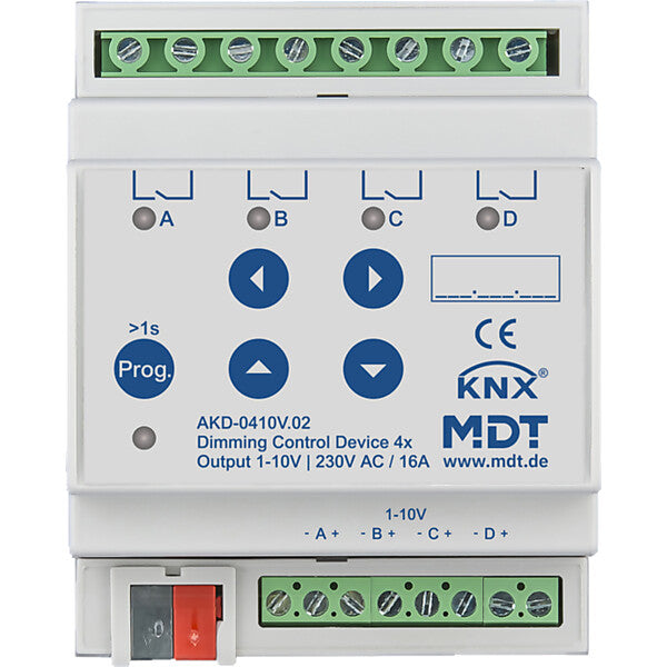 MDT technologies Dimmaktor 4-fach 4TE REG 1-10V RGBW AKD-0410V.02